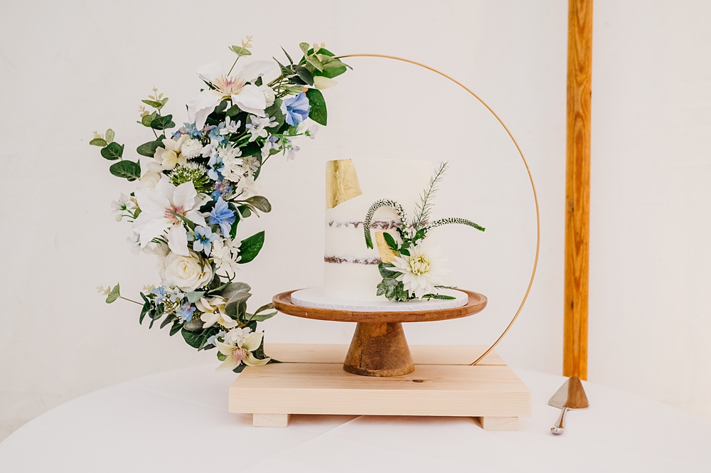 Semi Naked Cake Hoop Greenery Outside Inside Wedding Kevin Fern Photography