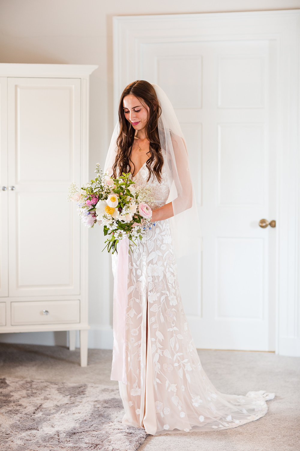 Dress Gown Bride Bridal Boho Embroidery Hermione de Paula Staffordshire Country Estate Wedding Jo Hastings Photography