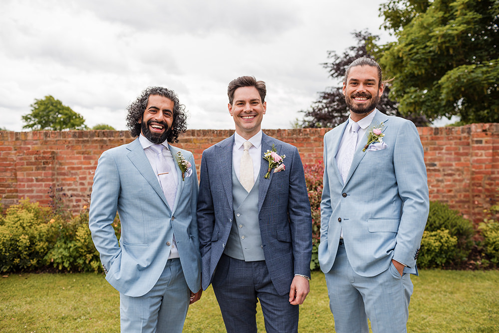 Groom Navy Suit Pink Tie Groomsmen Staffordshire Country Estate Wedding Jo Hastings Photography