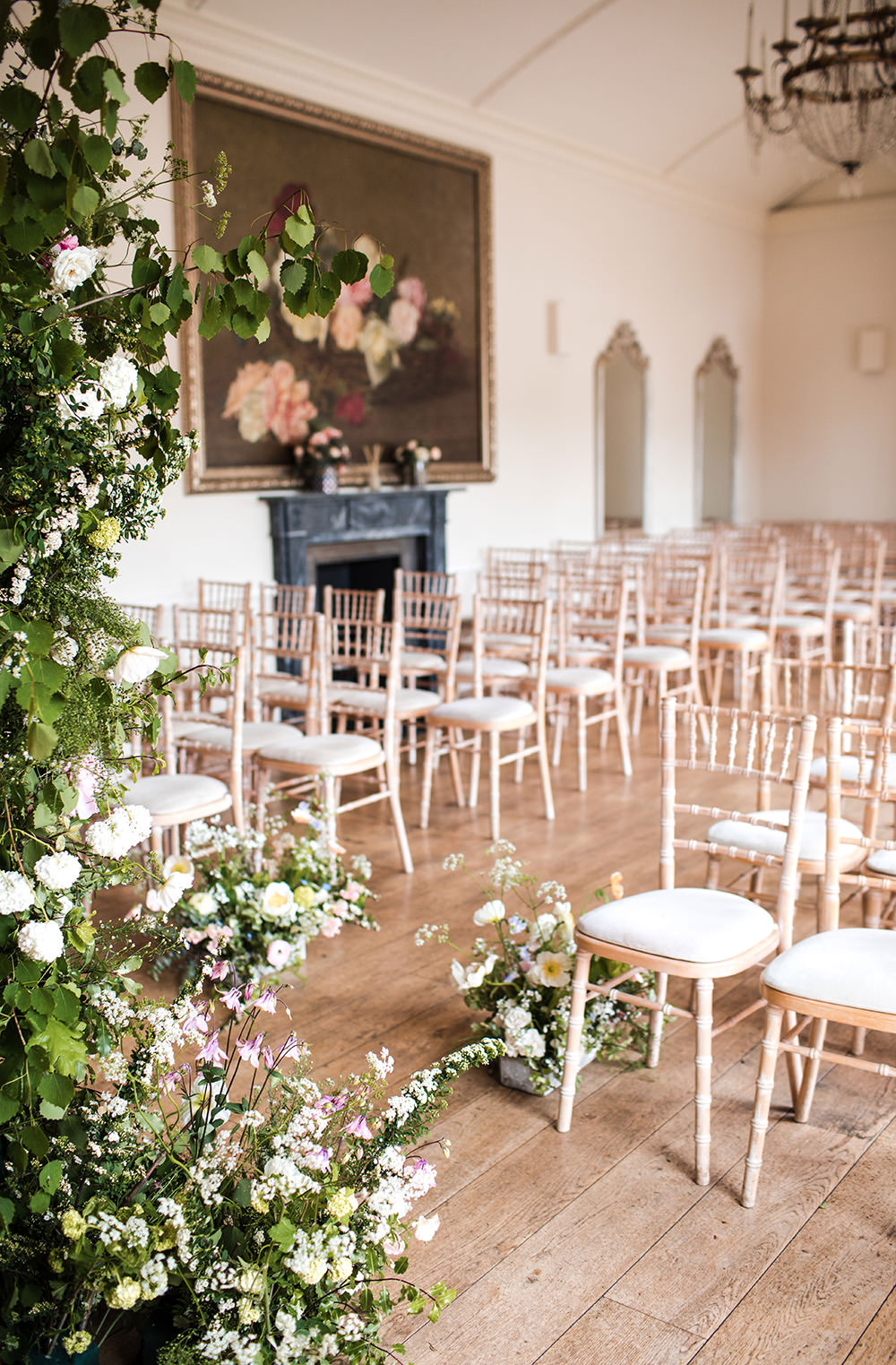 White Ceremony Chairs Staffordshire Country Estate Wedding Jo Hastings Photography