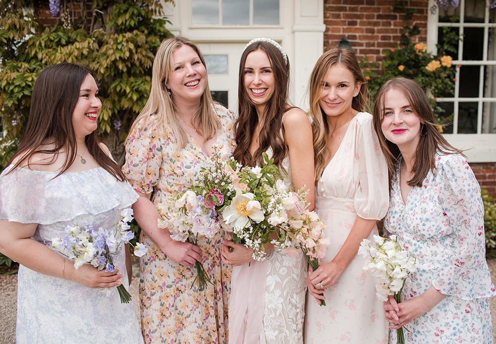 Floral Bridesmaid Dress Staffordshire Country Estate Wedding Jo Hastings Photography