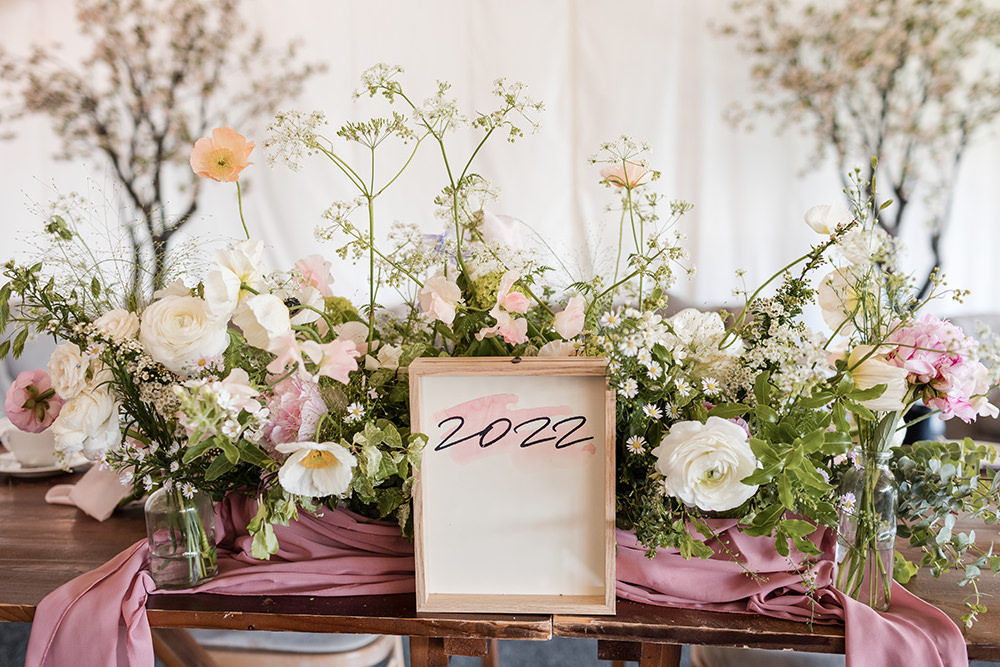Top Table Pastel Spring Flowers Table Name Decor Staffordshire Country Estate Wedding Jo Hastings Photography
