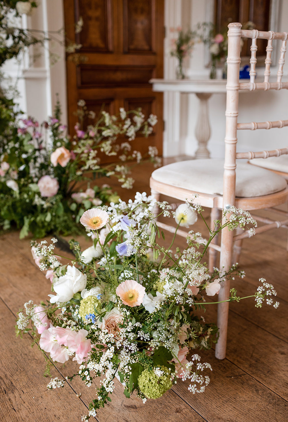 Meadow Flowers Aisle Ceremony Staffordshire Country Estate Wedding Jo Hastings Photography
