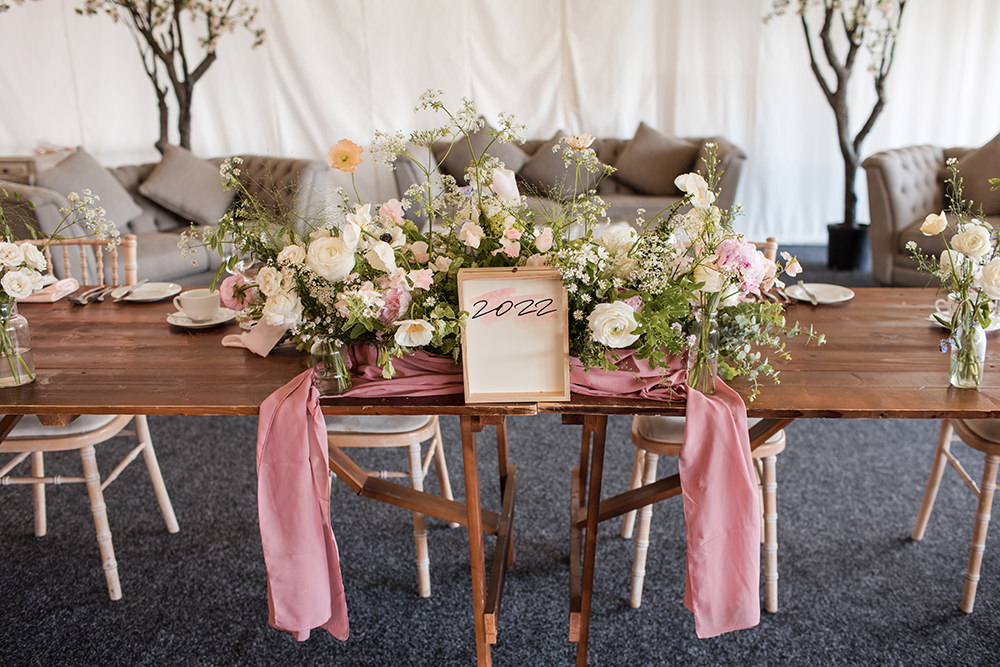 Top Table Pastel Spring Flowers Table Name Decor Staffordshire Country Estate Wedding Jo Hastings Photography