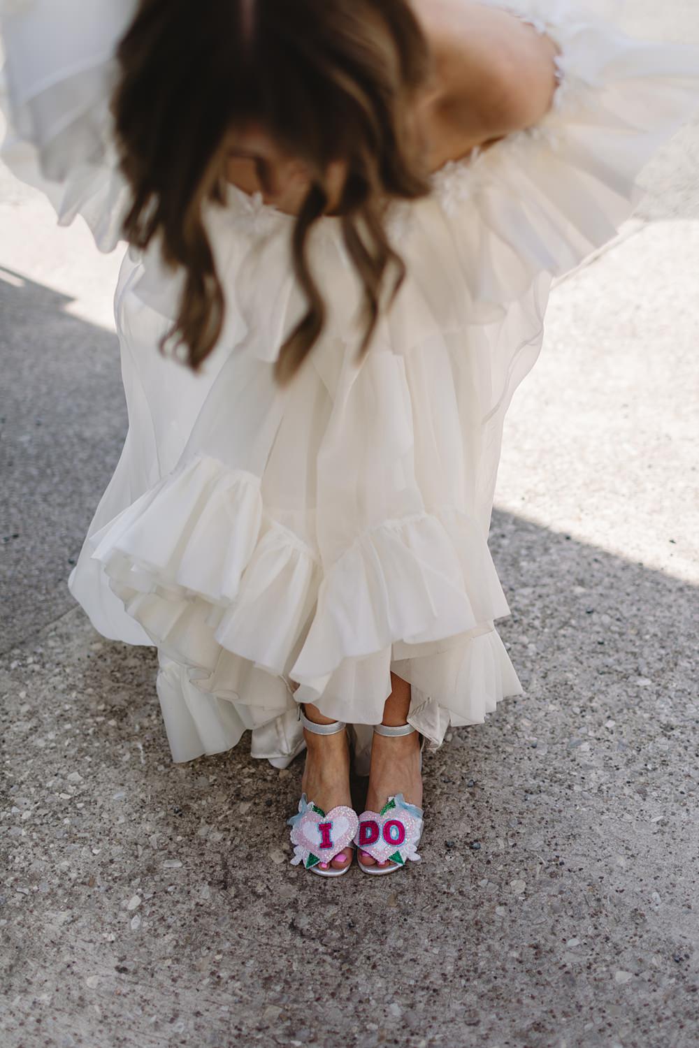 I Do Shoe Clips Bride Streamers Wedding Decor Louise Barry Photographer