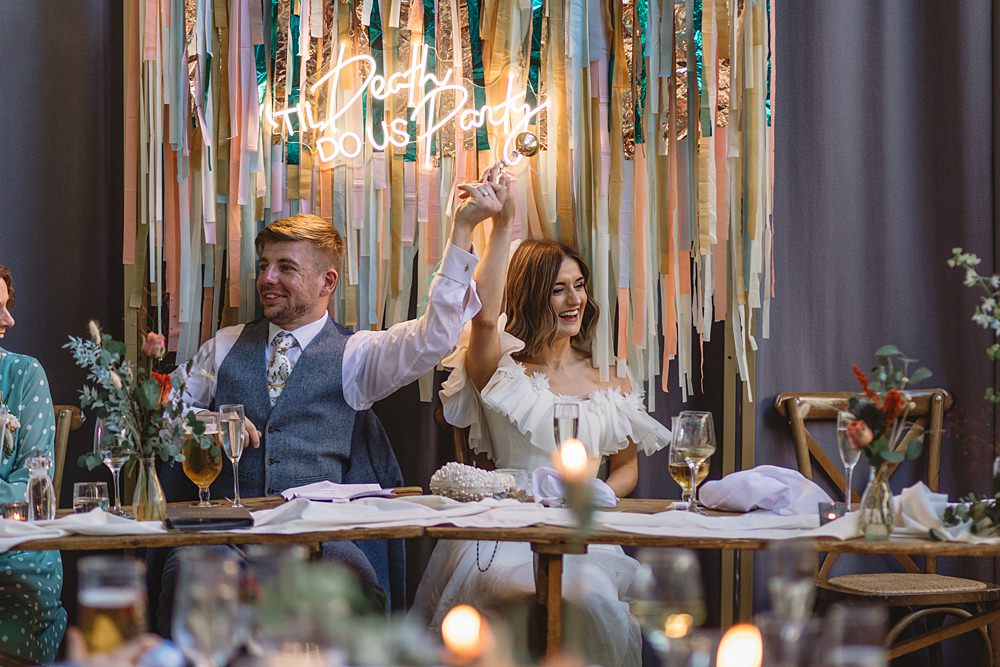 Streamers Wedding Decor Louise Barry Photographer