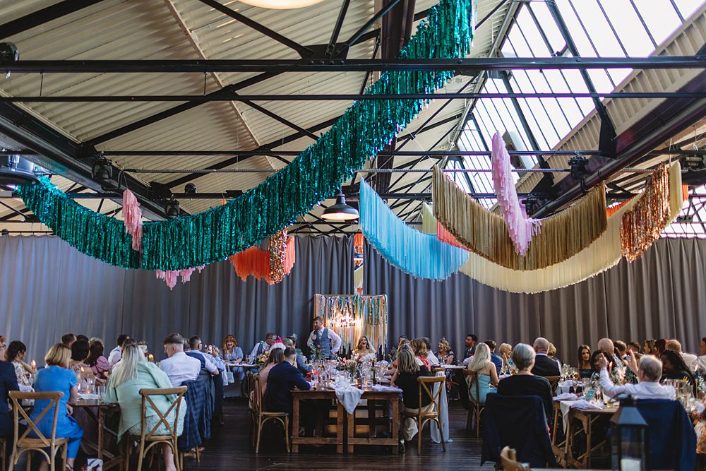 Streamers Wedding Decor Louise Barry Photographer