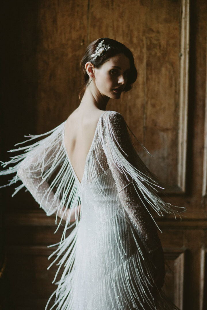 Tassel Sequin Wedding Dress David Jenkins