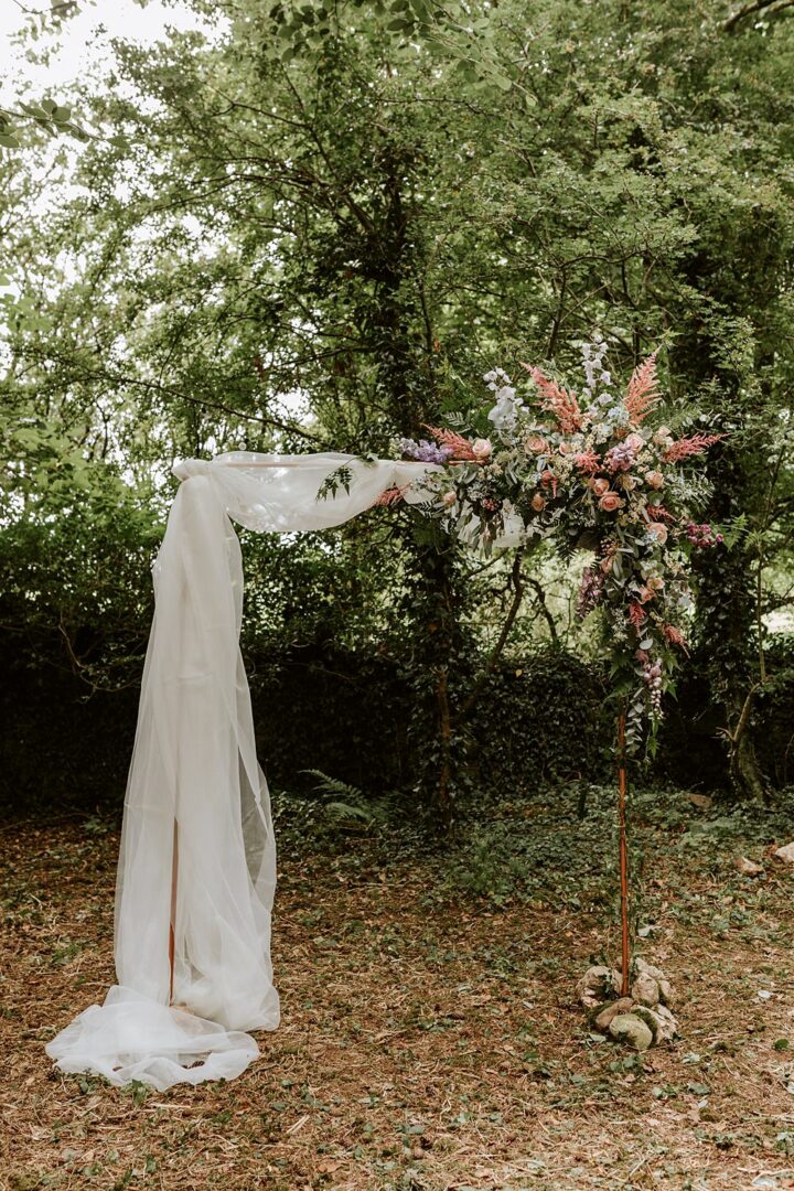 Wedding Arches Fabric Flowers Metal Frame Maddie Farris Photography