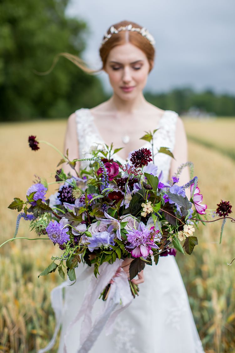 Wedding Bouquet Ideas Purple Bridal Flowers Katherine Ashdown Photography