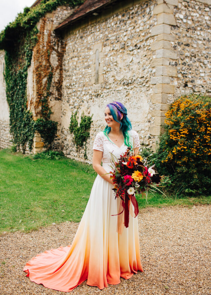 Wedding Ideas Dip Dye Colour Dress Hollie Carlin Photography
