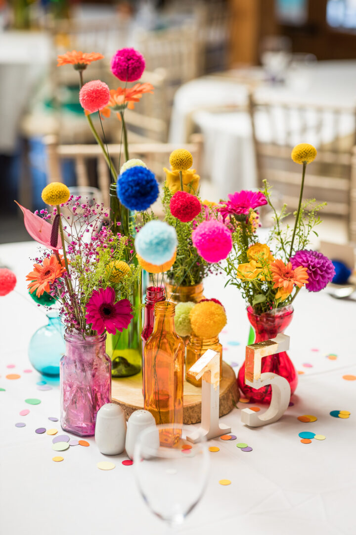 Wedding Ideas Pom Pom Centrepiece John Wellings