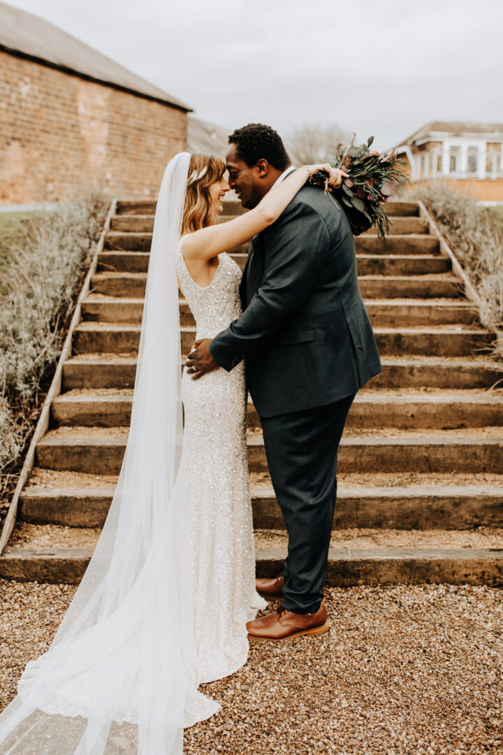 White Sequin Wedding Dress Veil Wyldbee Photography