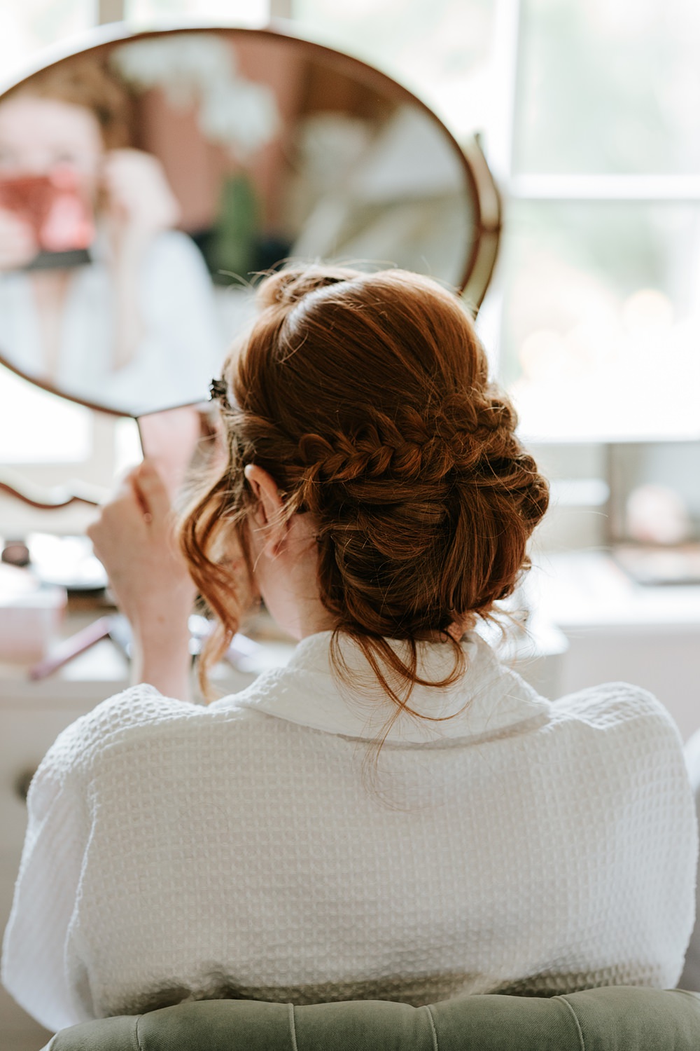 Bridal Hair Updo Style Yorkshire Village Hall Wedding Maddie Farris Photography