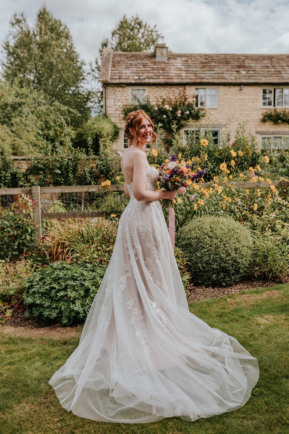 Dress Gown Madi Lane Bridal Lace Tulle Yorkshire Village Hall Wedding Maddie Farris Photography