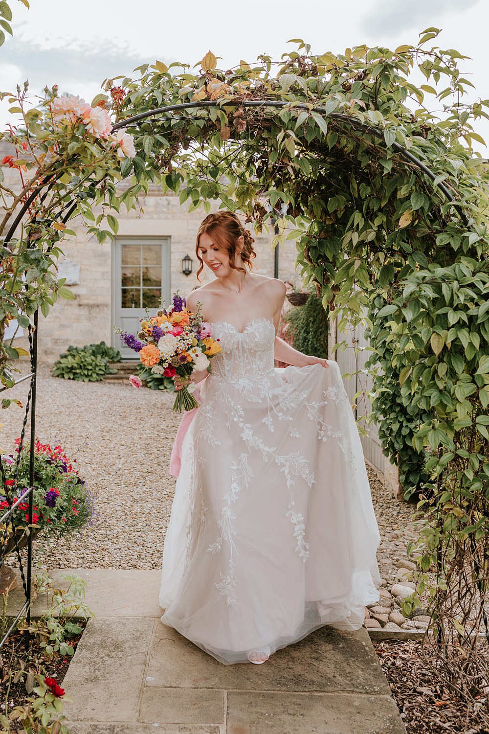 Dress Gown Madi Lane Bridal Lace Tulle Yorkshire Village Hall Wedding Maddie Farris Photography