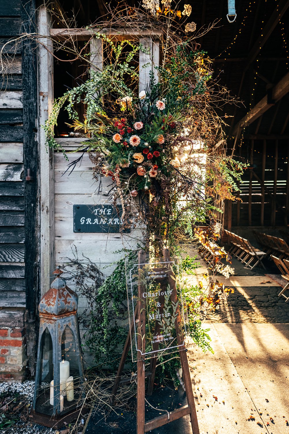 Flowers Wild Natural Barn Outdoor Autumn Harvest Wedding Three Flowers Photography