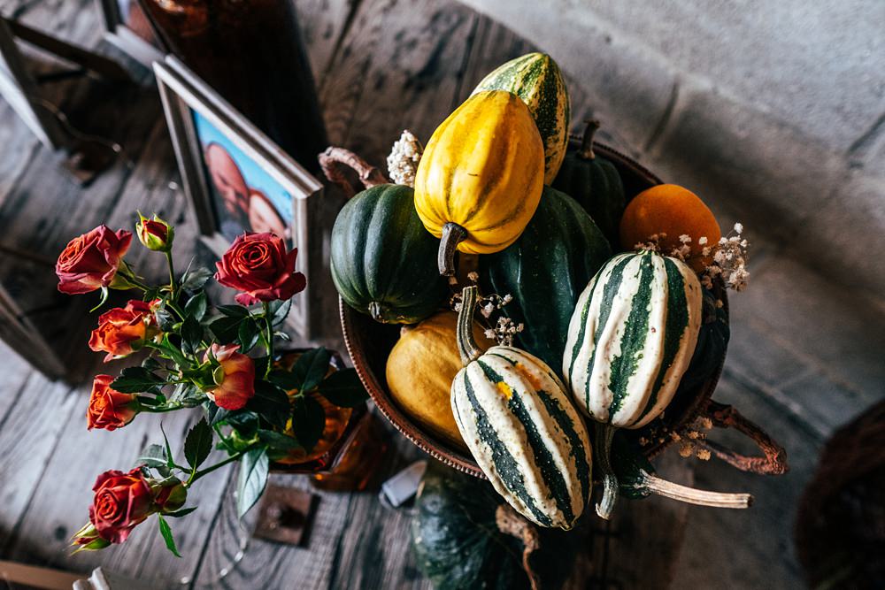 Pumpkin Squashes Autumn Harvest Wedding Three Flowers Photography