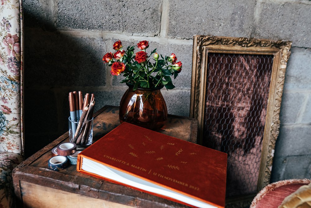 Guest Book Autumn Harvest Wedding Three Flowers Photography