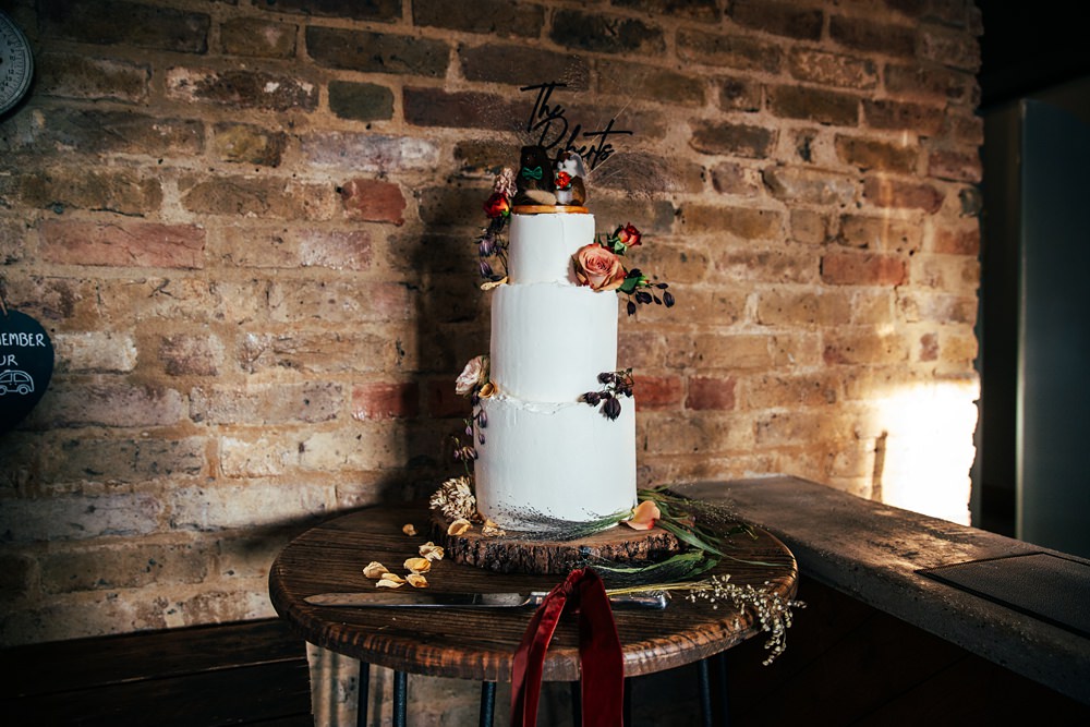 3 Tier Buttercream Cake Flowers Table Autumn Harvest Wedding Three Flowers Photography