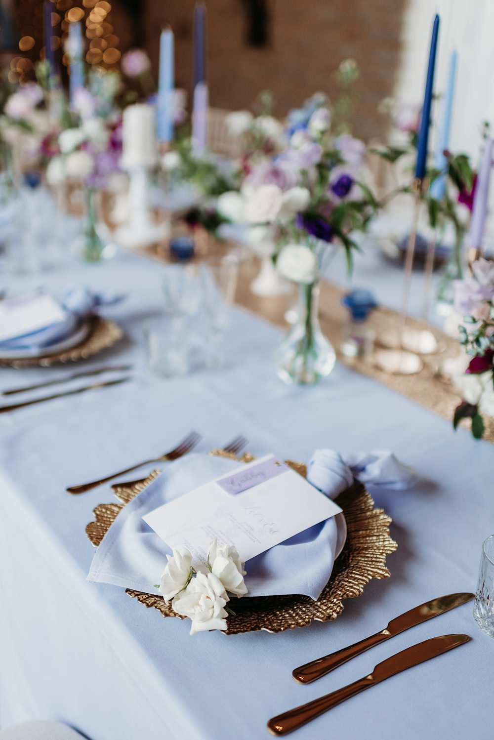 Super Beautiful Blue Purple \u0026 Gold Wedding Ideas, image size:1000x1498