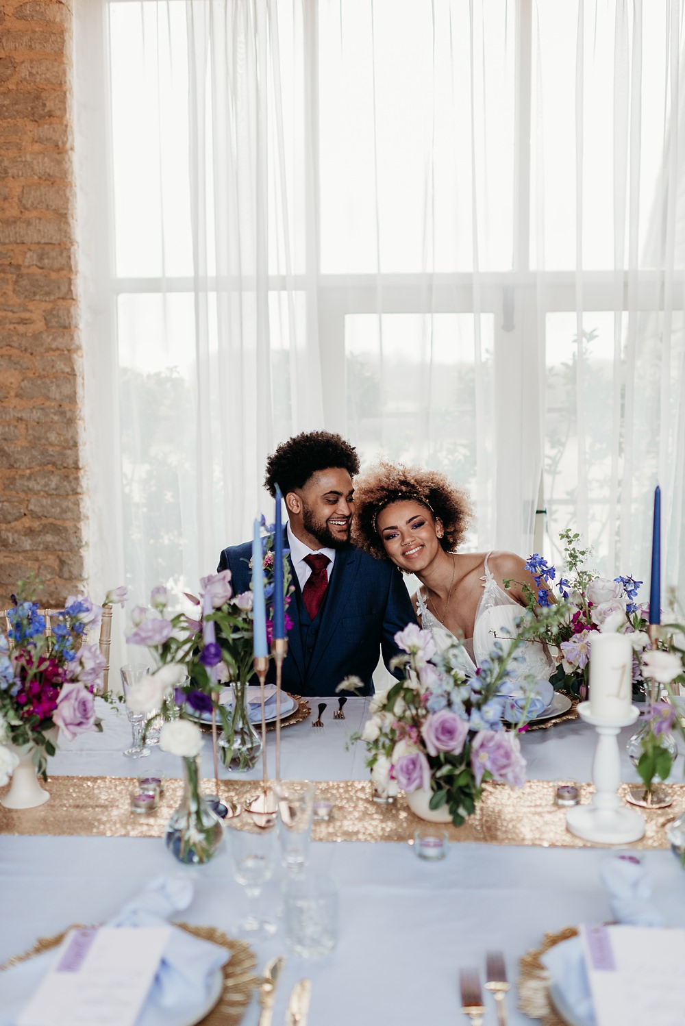 Blue Purple Gold Wedding Ideas Sarah J Scott Photography