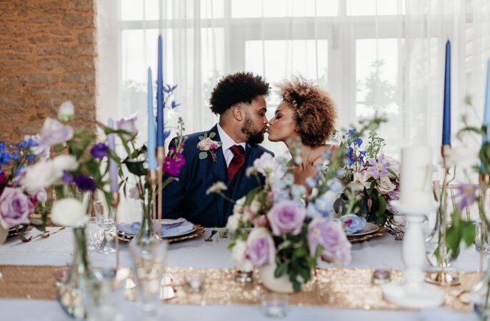 Blue Purple Gold Wedding Ideas Sarah J Scott Photography