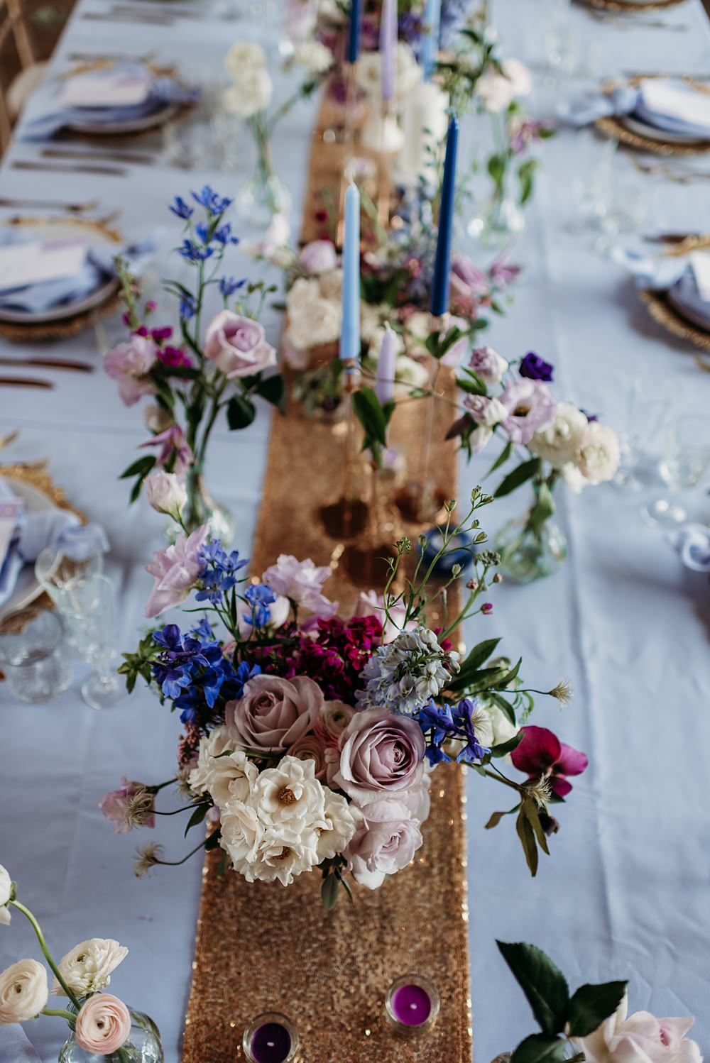 Super Beautiful Blue Purple \u0026 Gold Wedding Ideas, image size:1000x1498