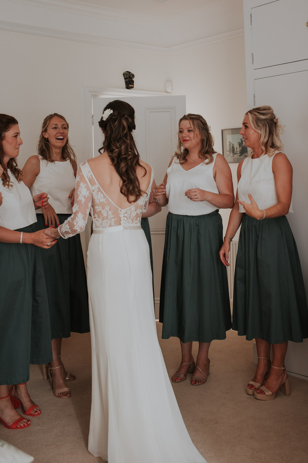 Dress Gown Lace Long Sleeves Bride Louise Selby Clear Roof Marquee Wedding Grace Pham Photography