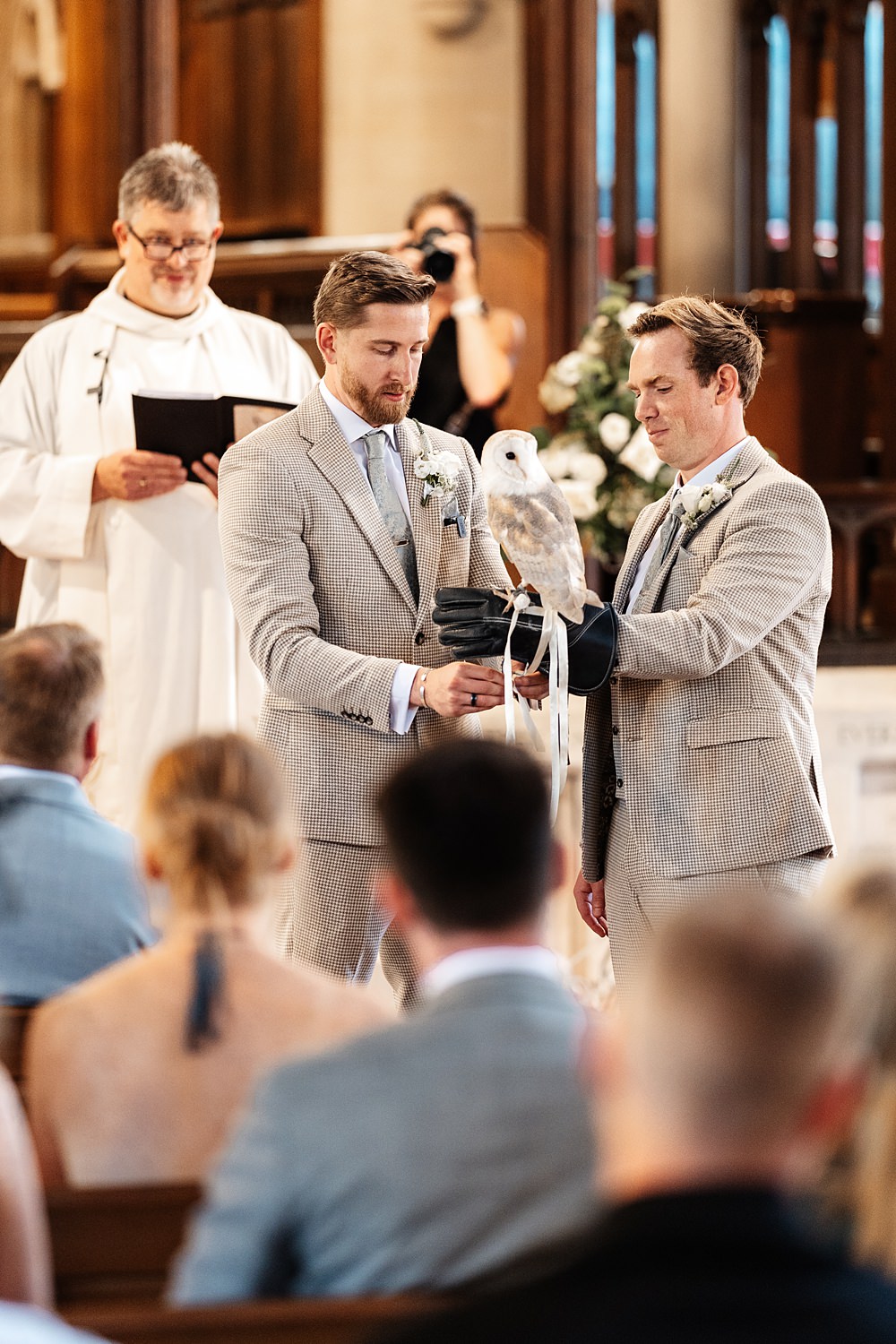 Owl Ring Bearer Lainston House Wedding Chloe Caldwell Photography