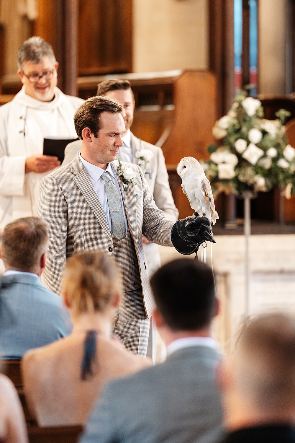 Owl Ring Bearer Lainston House Wedding Chloe Caldwell Photography