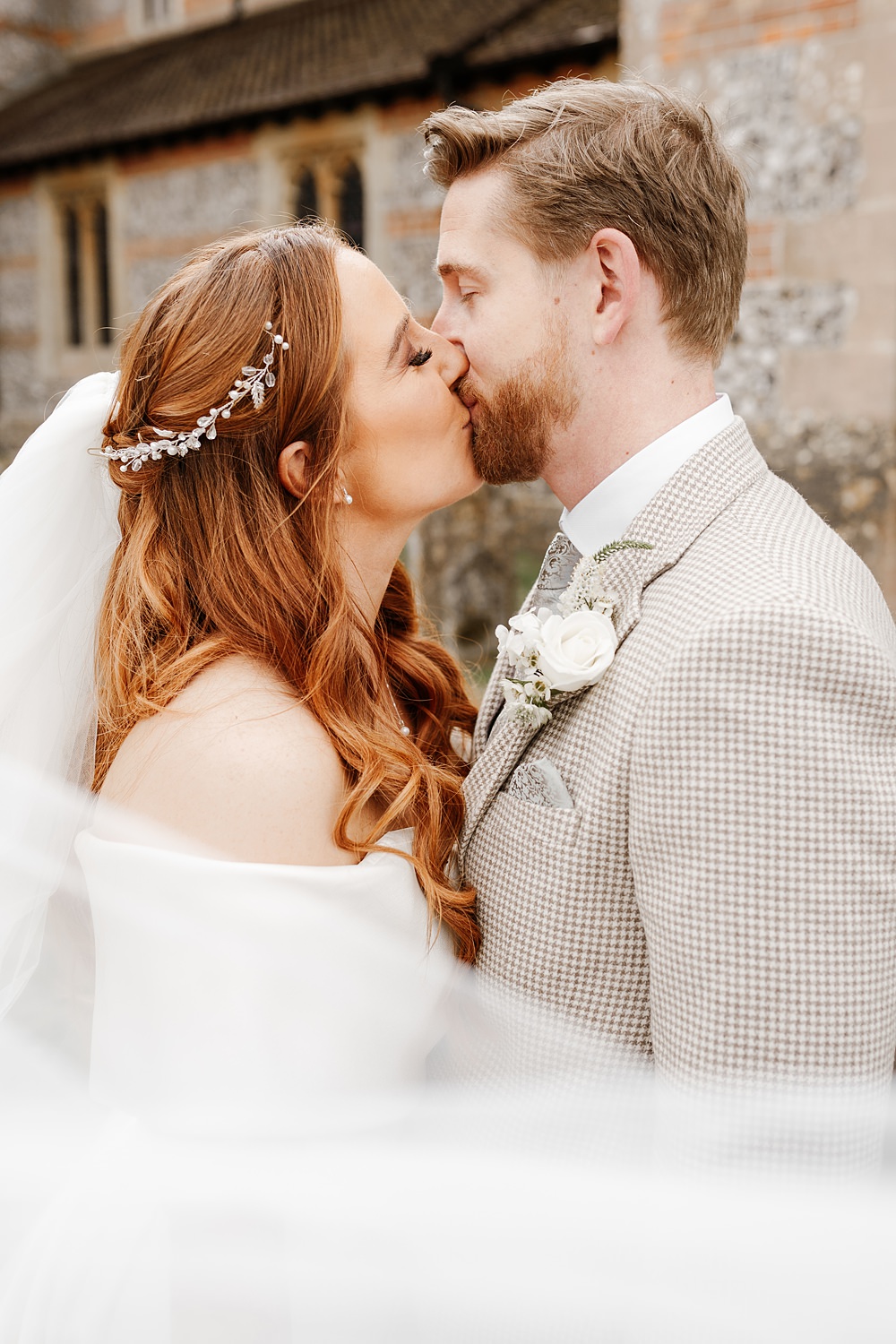 Veil Bride Hair Accessory Lainston House Wedding Chloe Caldwell Photography
