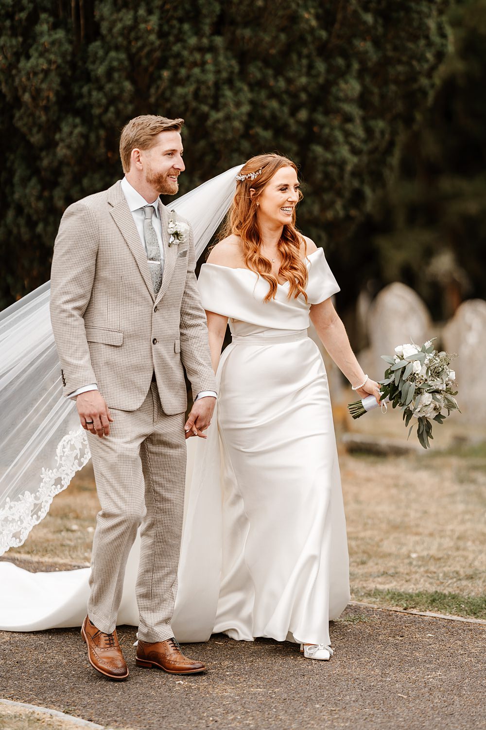 Dress Gown Bride Bridal Overskirt Off Shoulder Eva Lendel Lainston House Wedding Chloe Caldwell Photography