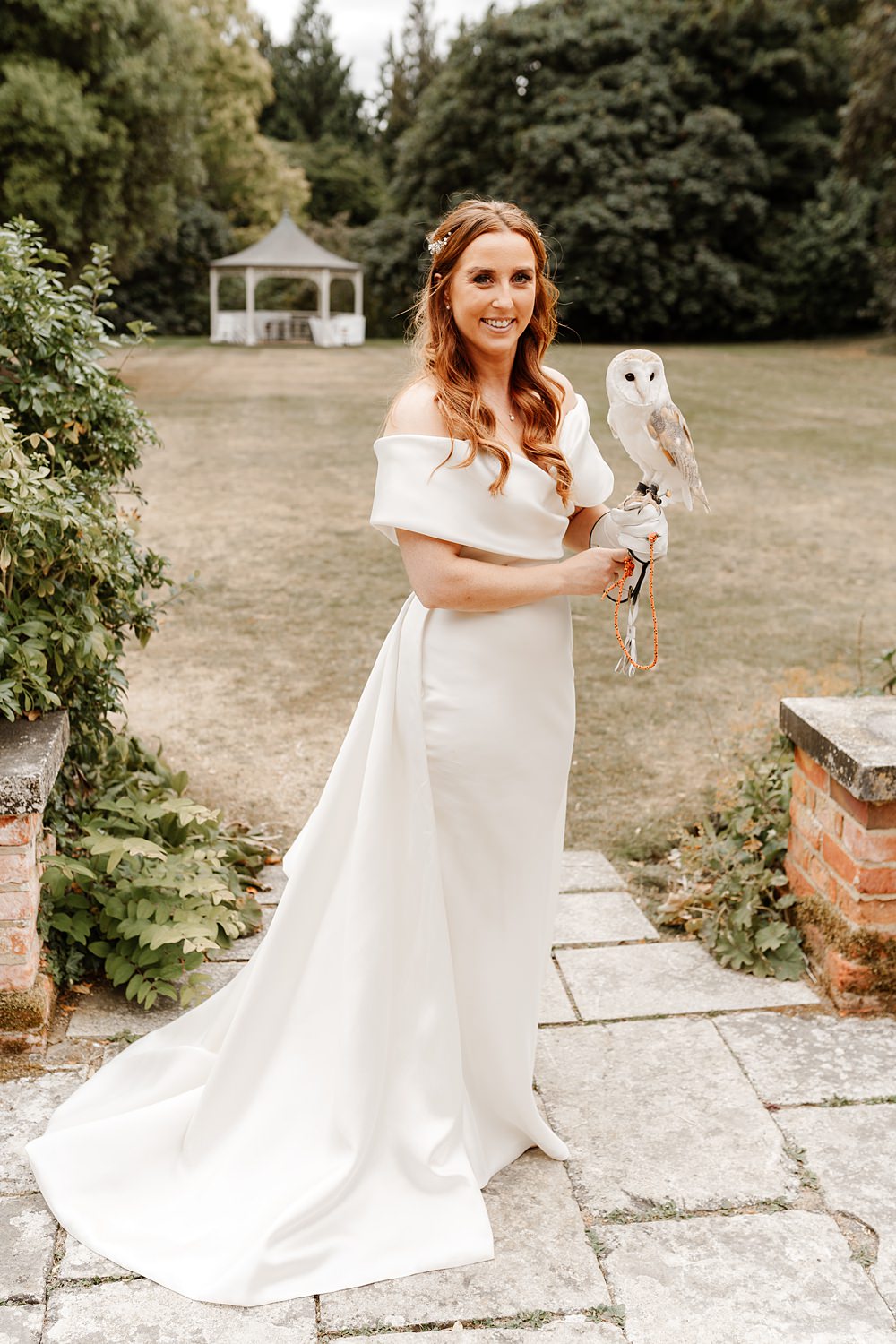 Dress Gown Bride Bridal Overskirt Off Shoulder Eva Lendel Lainston House Wedding Chloe Caldwell Photography