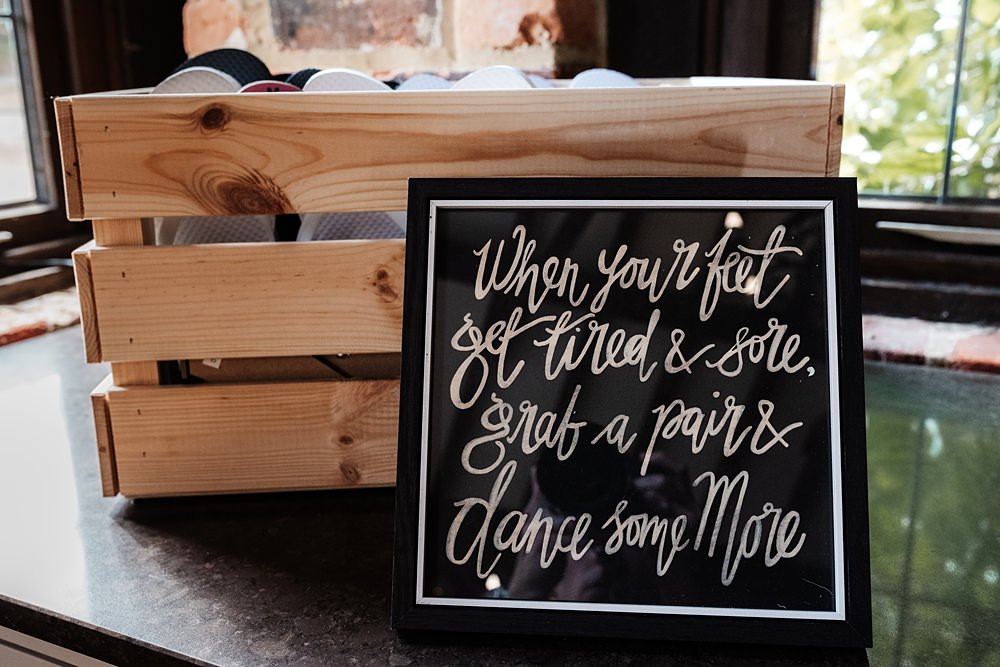Flip Flop Wooden Box Lainston House Wedding Chloe Caldwell Photography