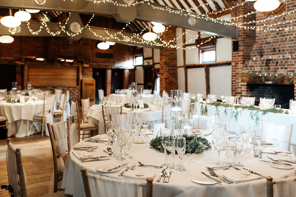 Barn Fairy Lights Reception Lainston House Wedding Chloe Caldwell Photography