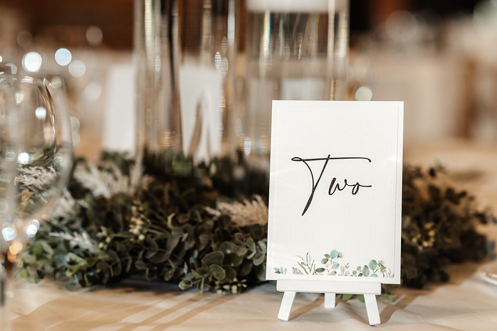 Calligraphy Table Number Lainston House Wedding Chloe Caldwell Photography