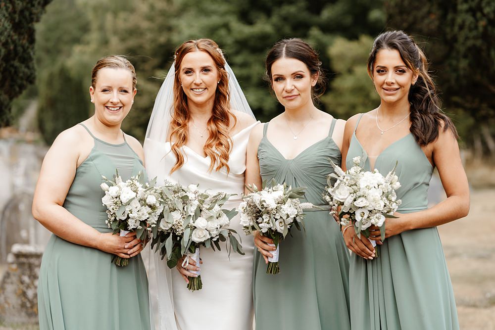 Sage Green Bridesmaid Dresses Lainston House Wedding Chloe Caldwell Photography