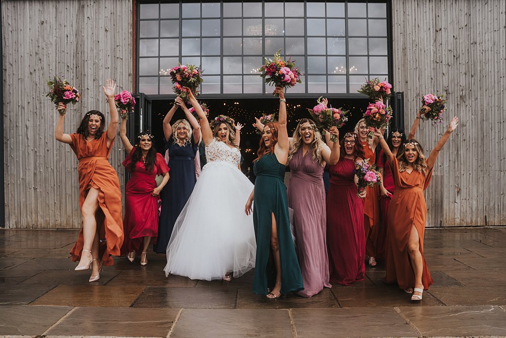 Mismatched Bridesmaid Dresses Jewel Tone Firewood Film