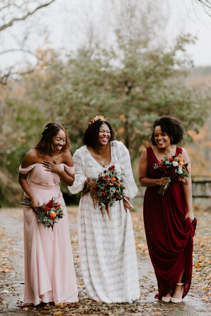 Mismatched Burgundy Blush Bridesmaid Dresses Laura Williams Weddings
