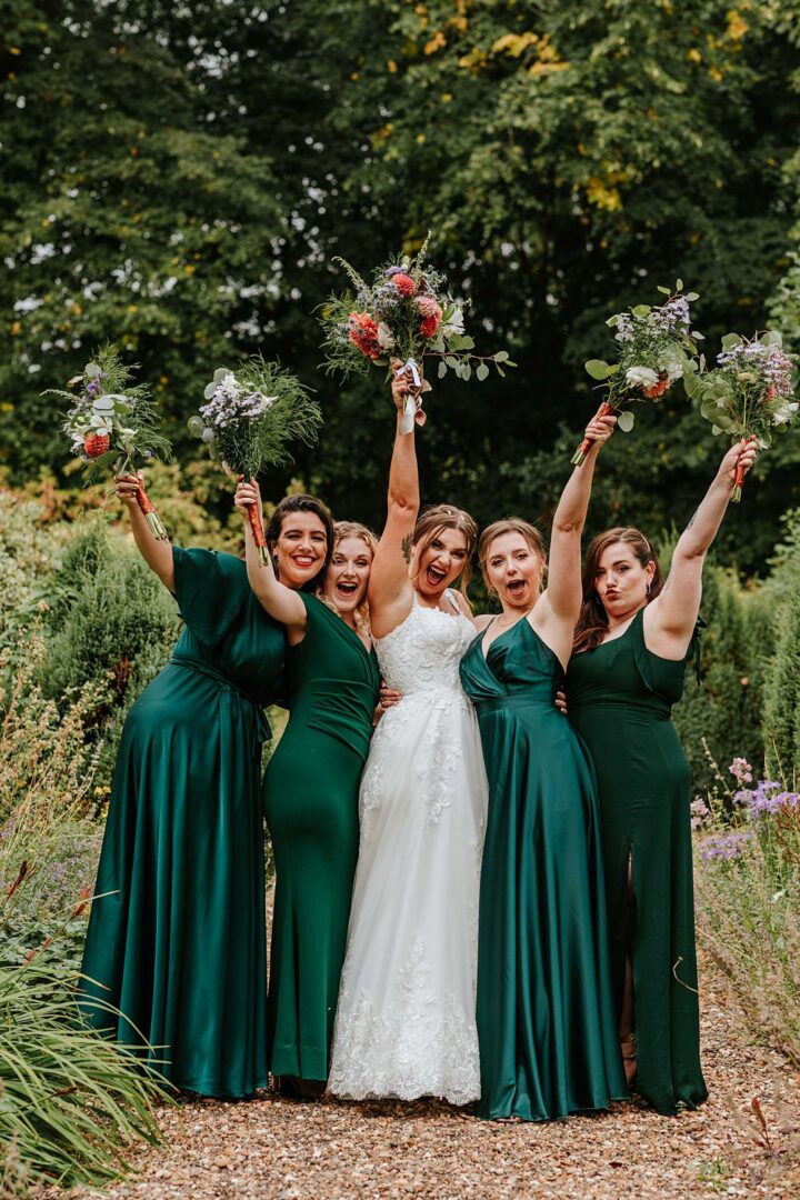 Mismatched Style Bridesmaid Dresses Green Maddie Farris Photography