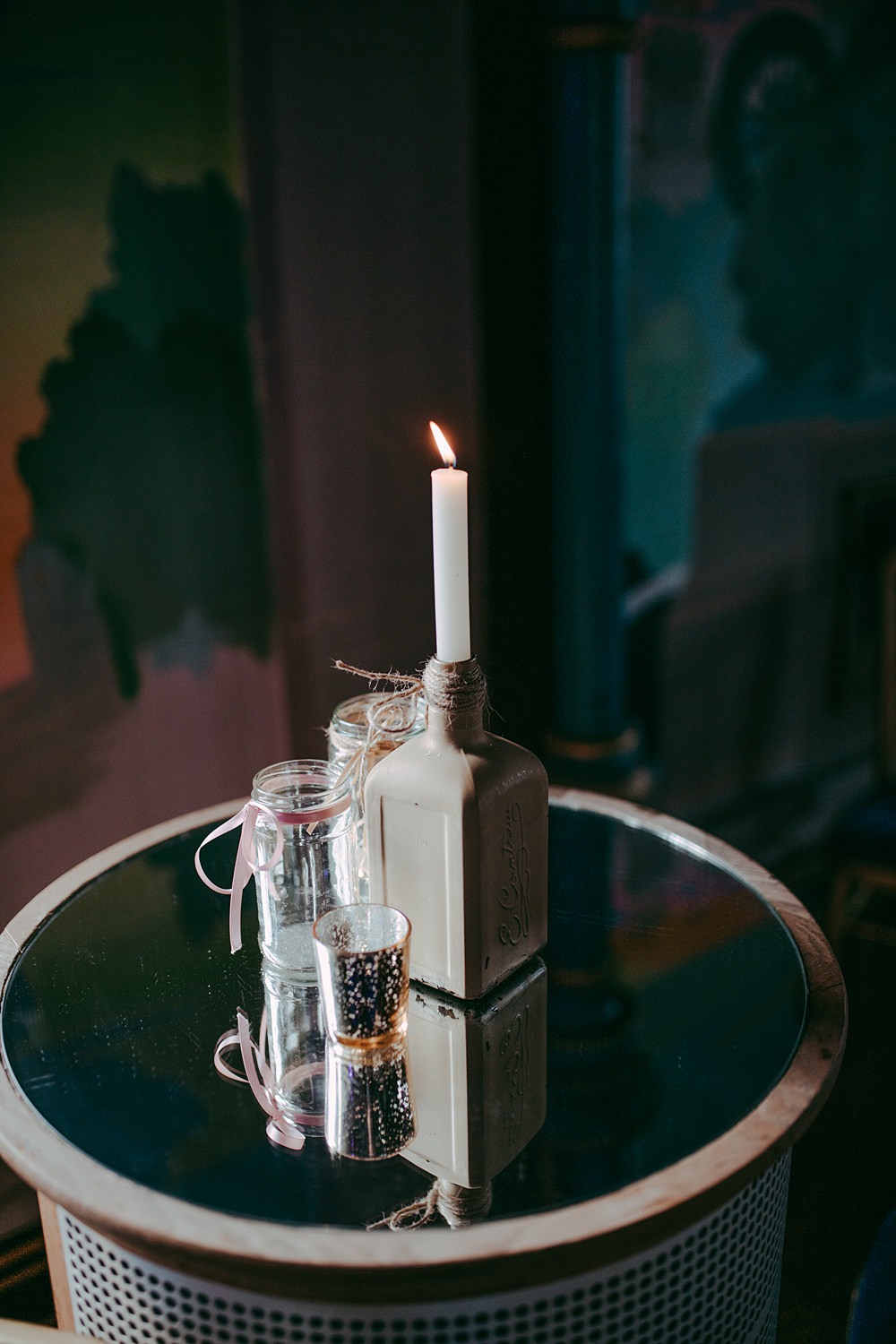 Candle Decr Oran Mor Wedding Pocket Square Photography