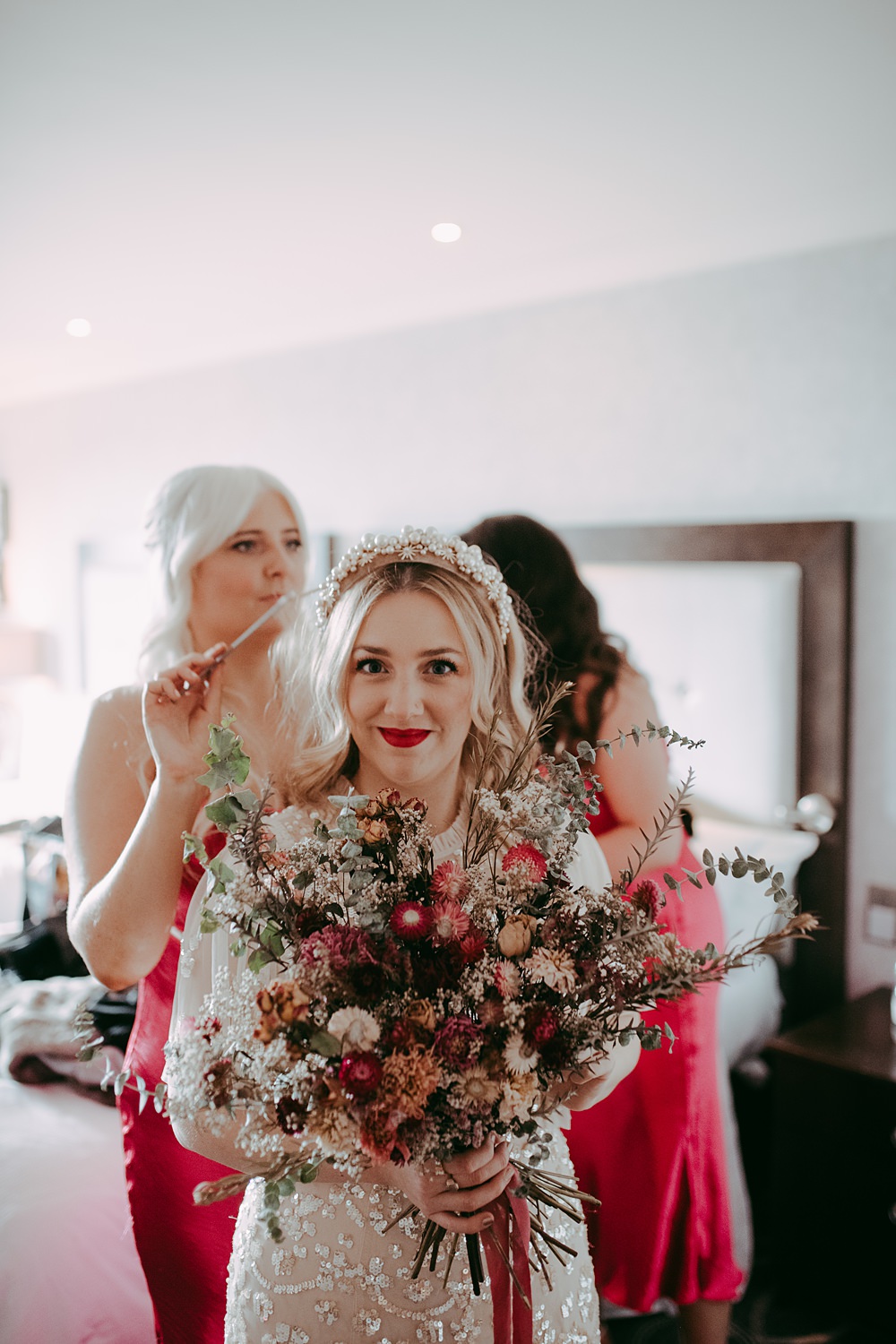 Dried Flower Bouquet Bride Oran Mor Wedding Pocket Square Photography