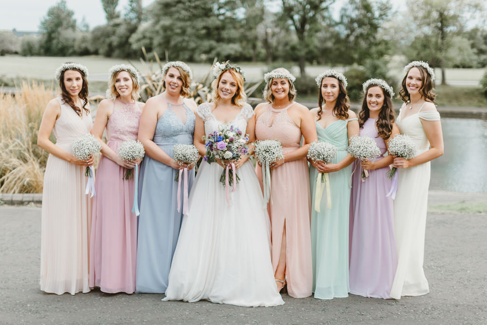 Pastel Mismatched Bridesmaid Dresses Amy Lou Photography