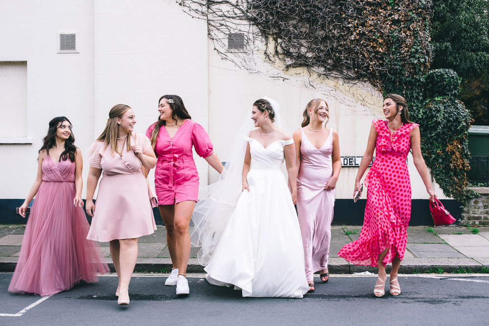 Pink Mismatched Bridesmaid Dresses Hannah Christine Photography