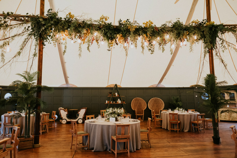 Marquee Tent Greenery Decor Small Woodland Wedding Joanna Nicole Photography