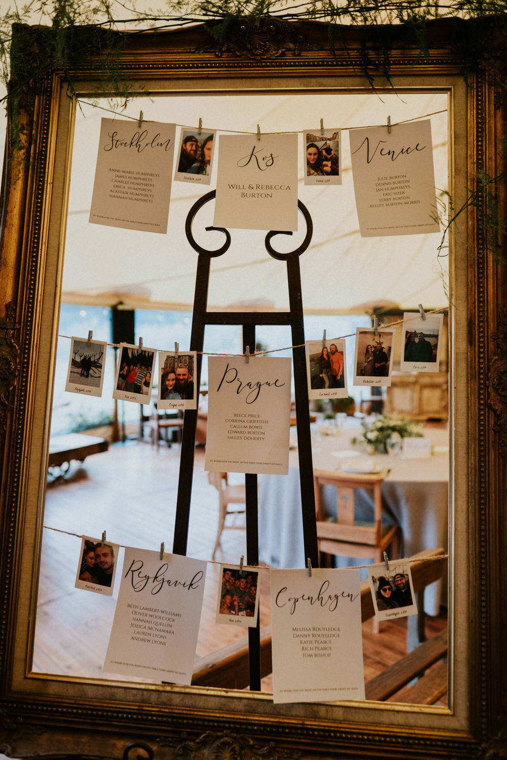 Mirror Frame Table Plan Small Woodland Wedding Joanna Nicole Photography