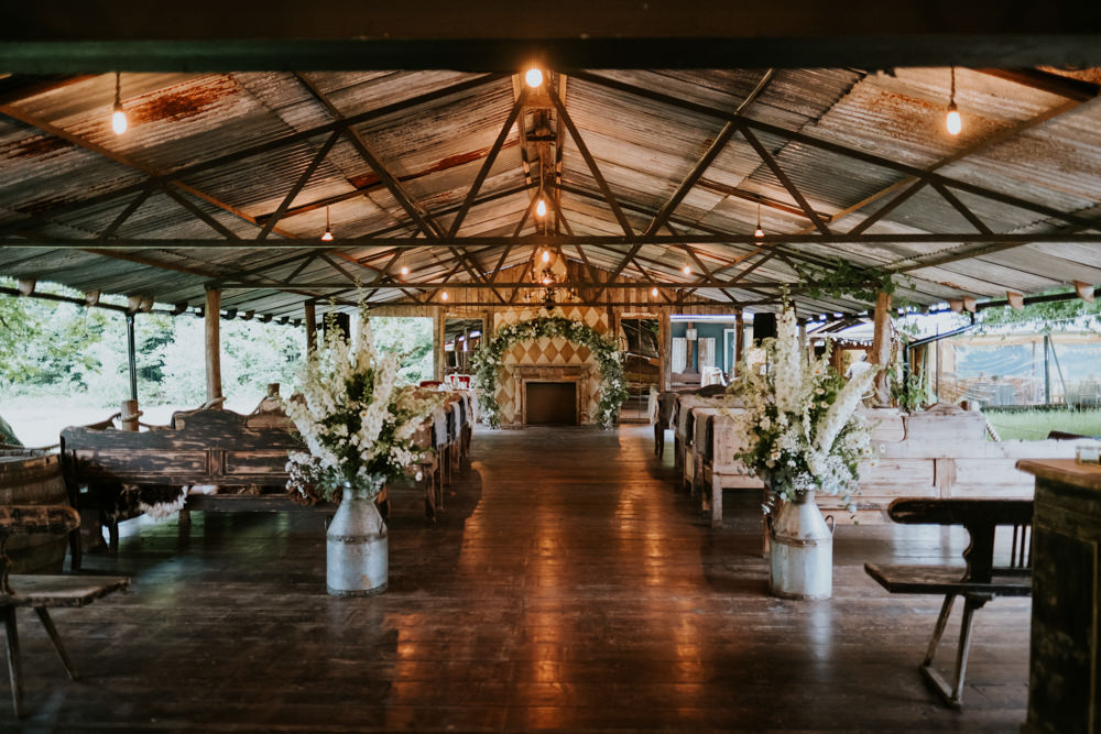 Ceremony Barn Hoop Arch Small Woodland Wedding Joanna Nicole Photography