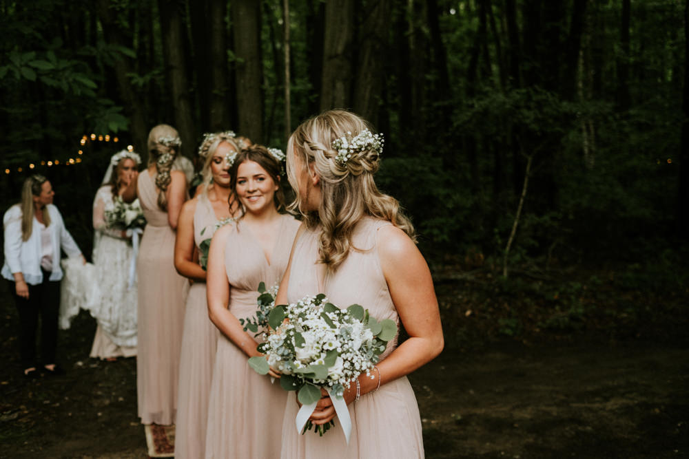 Pale Pink Long Bridesmaid Dresses Small Woodland Wedding Joanna Nicole Photography