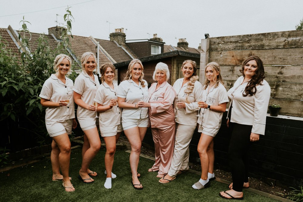 Bride Bridesmaid PJs Small Woodland Wedding Joanna Nicole Photography